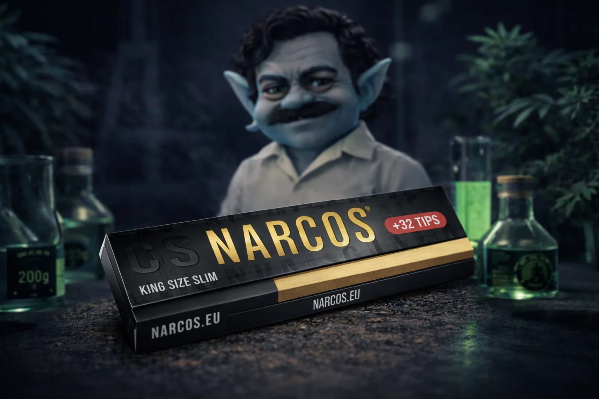 Narcos King Size Slim + 32 Tips Brune